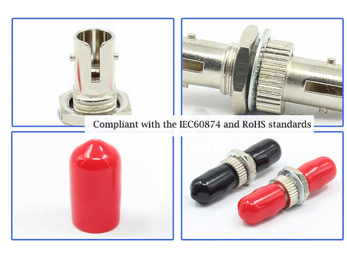 ST Optical Fiber Coupler Connector Singal Mode Flange Plate